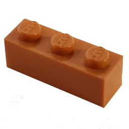 Modulex Brick 1 x 3 with LEGO on Stud / Modulex Orange