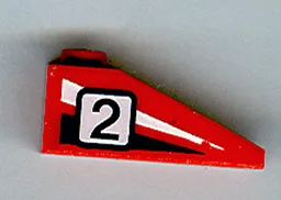 Slope 33 3 x 1 with Black Number 2 on Black and White Stripes Pattern Model Right Side (Sticker) - Sets 4555 / 6539
