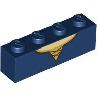 Brick 1 x 4 with Dress, Tan Chest Chest Print / Dark Blue