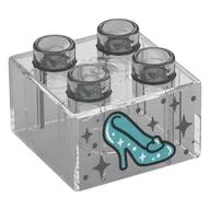 Duplo Brick 2 x 2 with Glass Slipper Print