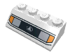 Lego Brick Sloped 45° 2 x 4 with Headlight Print / White