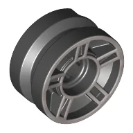Wheel 11 x 6 mm with Five Spokes and Silver Print / Black