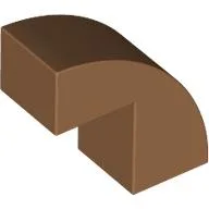Brick Curved 1 x 2 x 1 2/3 with 1 Cutout / Medium Nougat