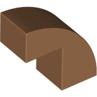 Lego Brick Curved 1 x 2 x 1 2/3 with 1 Cutout / Medium Nougat