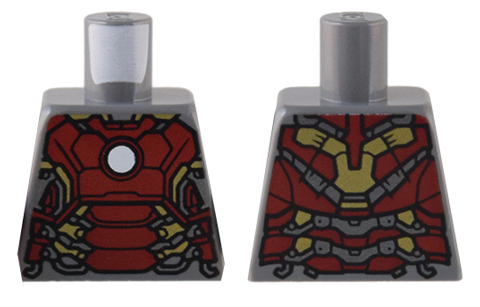 Lego Torso Armor with White Circle and Dark Red and Gold Plates (Partial Mark 43) Pattern