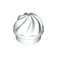 Plate Round 1 x 1 Swirled Top / White