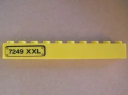 Brick 1 x 10 with '7249 XXL' Pattern Model Left Side (Sticker) - Set 7249