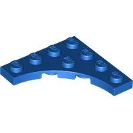 Plate Special 4 x 4 with 3 x 3 Quarter Round Cutout / Blue