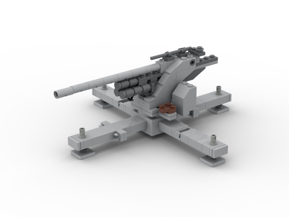 Lego German WW2 Flugzeugabwehrkanone 36 MOC - Outdated