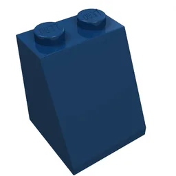 Brick Sloped 65° 2 x 2 x 2 with Bottom Tube / Dark Blue