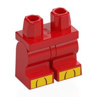 Lego Hips and Red Medium Legs with Yellow Toes print