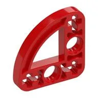 Technic Beam 3 x 3 L-Shape with Quarter Ellipse Thin / Red