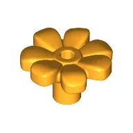 Plant, Flower, Minifig Accessory with 7 Thick Petals and Pin, Center Ring / Bright Light Orange