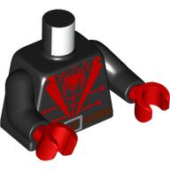 Lego Torso, Red Spider, Webbing, Belt print, Black Arms, Red Hands / Black