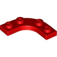 Plate Round Corner 3 x 3 with 2 x 2 Round Cutout / Red