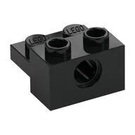 Technic Brick Special 1 x 2 with Pin Hole and 1 x 2 Plate / Black
