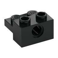 Lego Technic Brick Special 1 x 2 with Pin Hole and 1 x 2 Plate / Black