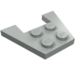 Wedge Plate 3 x 4 without Stud Notches / Light Gray