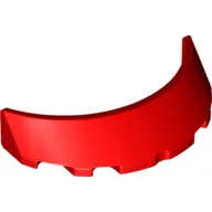 Windscreen 3 x 6 x 1 Curved with Rectangular Stud Holder in Bottom / Red