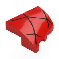 Brick Wedged, Curved 2 x 2 with Stud Notch Left with Black Spider Webbing Print
