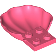 Lego Animal Body Part, Clam / Scallop Half Shell with 4 Studs / Coral