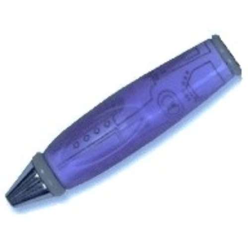 Lego Pen Body, with Chrome Tip, Light Gray Ends, Black Mechanical Lines Print