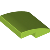 Lego Brick Curved 2 x 2 x 2/3 / Lime
