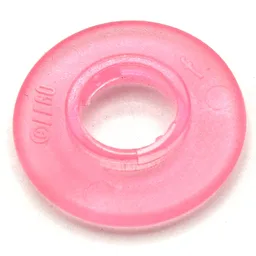 Clikits Bead, Ring Thin Large with Hole with Low Connector / Trans-Pink