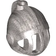 Helmet with Fixed Grill and Plume Hole (Castle) / Metallic Silver