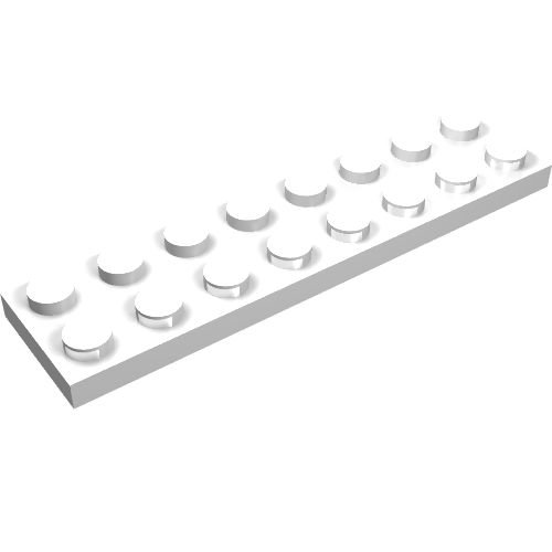 Lego Plate 2 x 8 with Electric Contacts / White