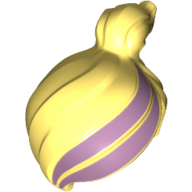 Lego Hair Ponytail Off-center with Lavender Stripes Print