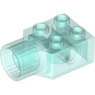 Technic Brick Special 2 x 2 with Pin Hole, Rotation Joint Socket / Trans-Light Blue