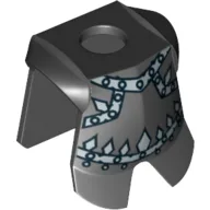 Minifig Neckwear Armor Breastplate with Leg Protection, Evil Knight Silver Diamond Print / Black