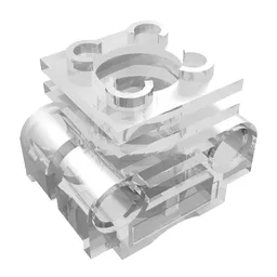 Technic Engine Cylinder with Side Slots / Trans-Clear