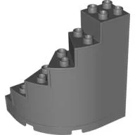 Duplo Staircase, Curved with Drawer Slots / Dark Bluish Gray
