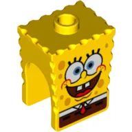 Minifig Head Special, SpongeBob with Happy Print / Yellow