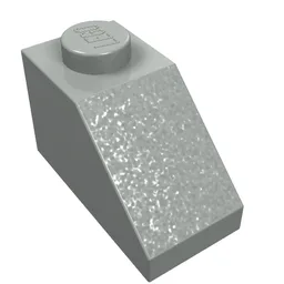 Brick Sloped 45° 2 x 1 with Bottom Pin / Light Gray
