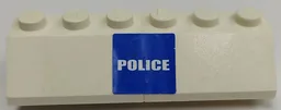 Stickered Assembly 6 x 2 x 1 with 'POLICE' on Blue Background Pattern (Sticker) - Set 7245