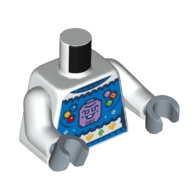 Lego Torso Sweater, Blue Ugly Christmas Sweater, Thanos, Infinity Stones print, White Arms, Sand Blue Hands / White