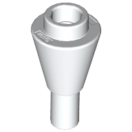 Lego Cone 1 x 1 Inverted with Bar at Bottom (Ice Cream Cone) / White