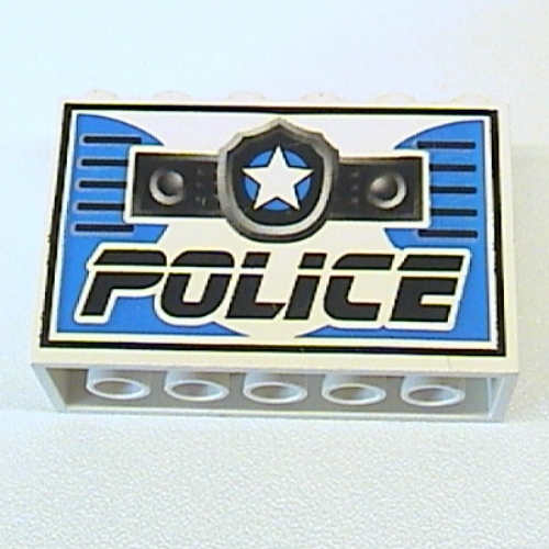 Lego Brick 2 x 6 x 3 with Star Badge and Black 'POLICE' Print