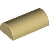 Brick Curved 2 x 4 Double, No Studs, with Groove / Tan
