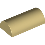 Lego Brick Curved 2 x 4 Double, No Studs, with Groove / Tan