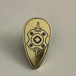 Shield Ovoid with Gold Chrome Geometric Print