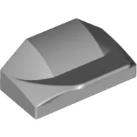 Brick Wedged, Curved 1 x 2 x 2/3 No Studs, Wing End / Light Bluish Gray