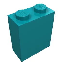 Brick 1 x 2 x 2 with Inside Stud Holder / Dark Turquoise