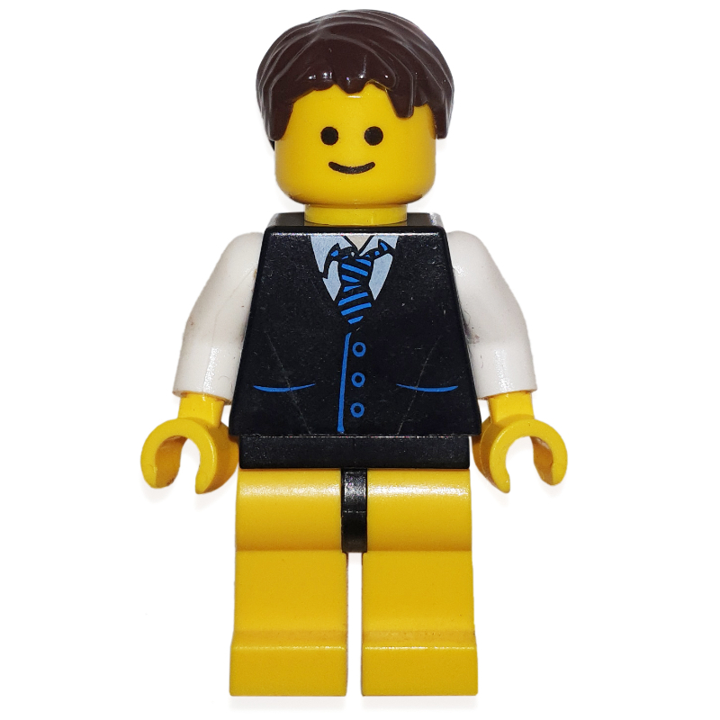 Lego Black Torso Jacket, Yellow Legs, Black Hair