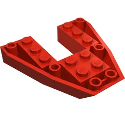 Brick Wedged, Sloped Inverted 6 x 6 x 1 Boat Bow / Red