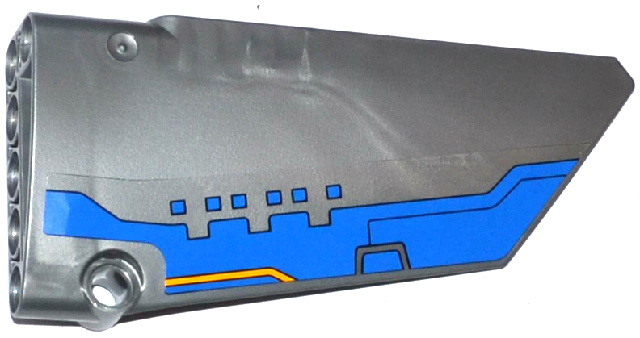 Lego Technic, Panel Fairing #18 Large Smooth, Side B with Blue Milano Spaceship Pattern (Sticker) - Set 76021