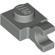 Plate Special 1 x 1 with Clip Horizontal [Thick U Clip] / Light Gray